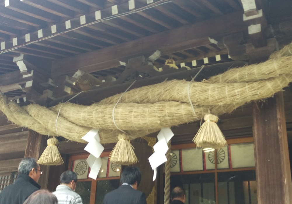 菊池神社の大しめ縄