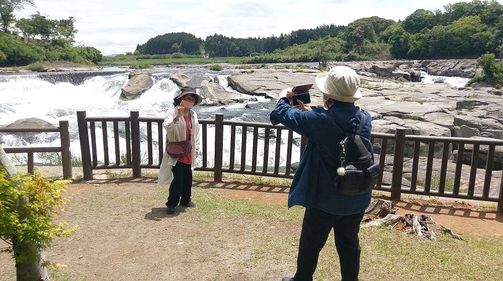 曾木の滝にて記念撮影